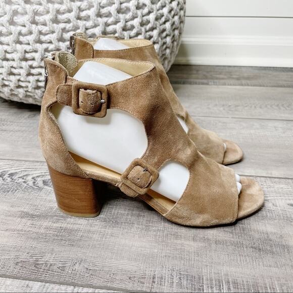 Rag & Bone Matteo Suede Double Buckle Block Heel Sandals Mineral Brown Size 38 - Picture 5 of 12